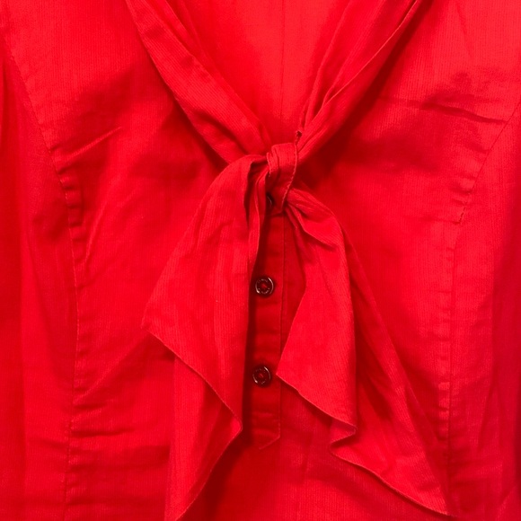 Armani Exchange V-Neck Tie Front Buttoned Red Tank Top Size Small - Picture 2 of 6